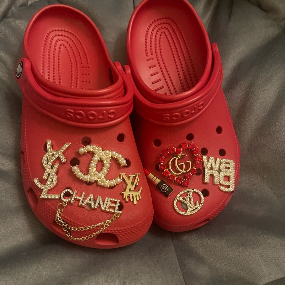 Women size 8 red crocs